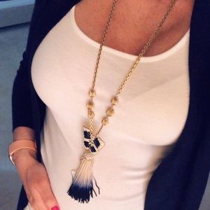 C+I Butterfly convertible tassel Necklace